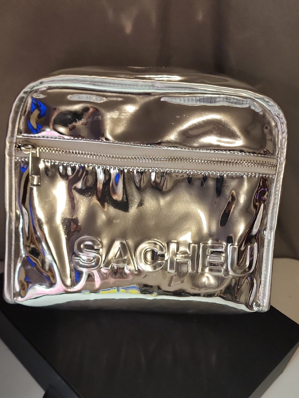 SACHEU Metallic Silver Cosmetic/Travel Case